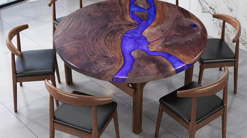 Purple Epoxy River Table