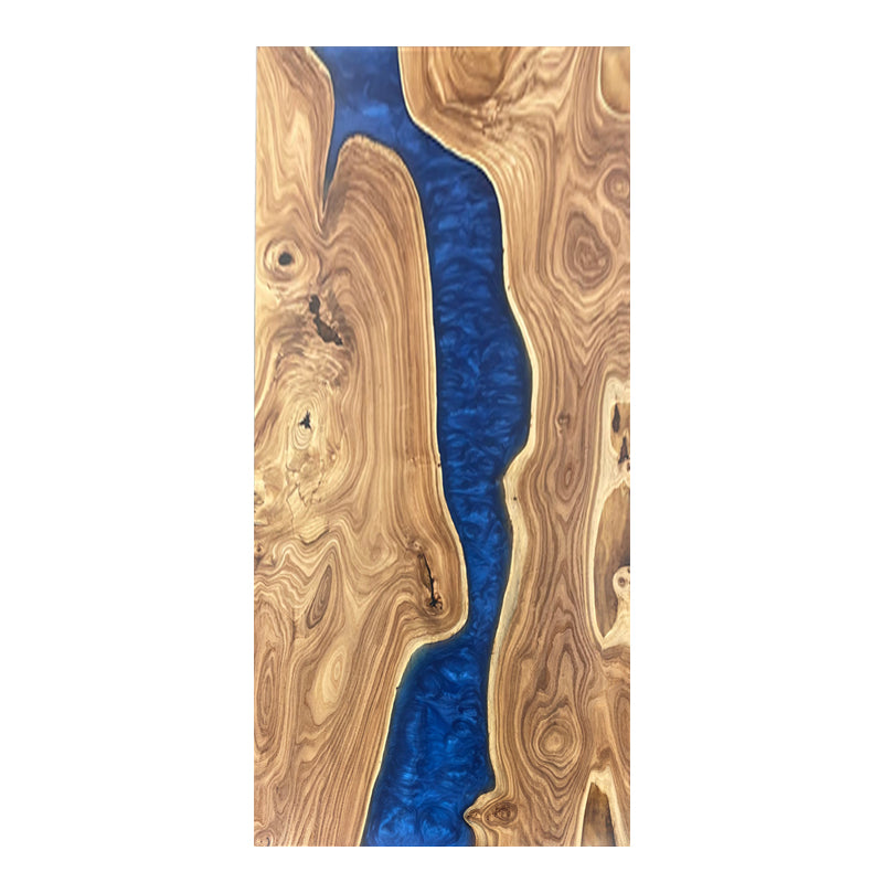 Myluxurytable Dark Blue Epoxy Wood Grain Dining Table MLT-005