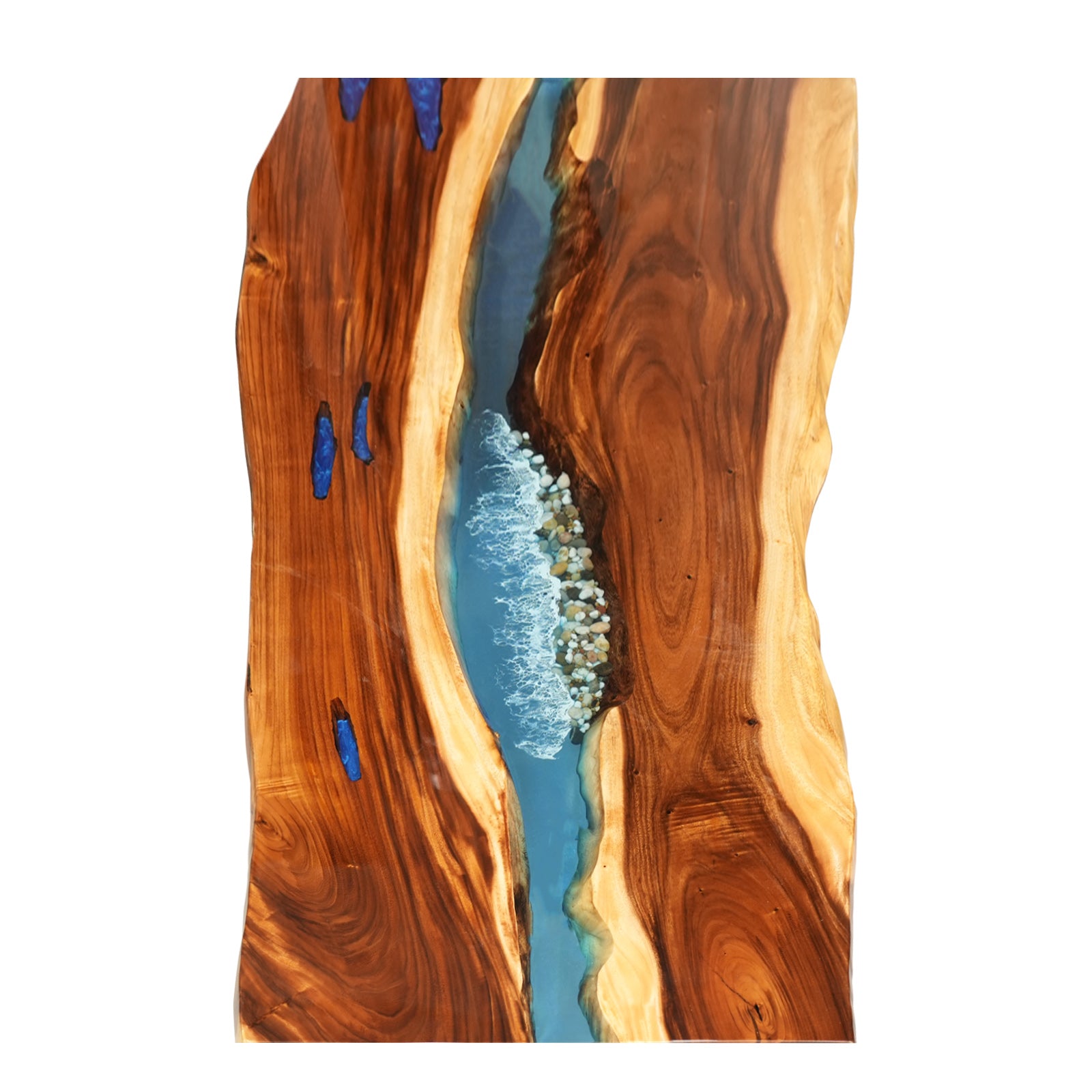 Myluxurytable Walnut Epoxy Blue Ocean Live Edge Table MLT-024
