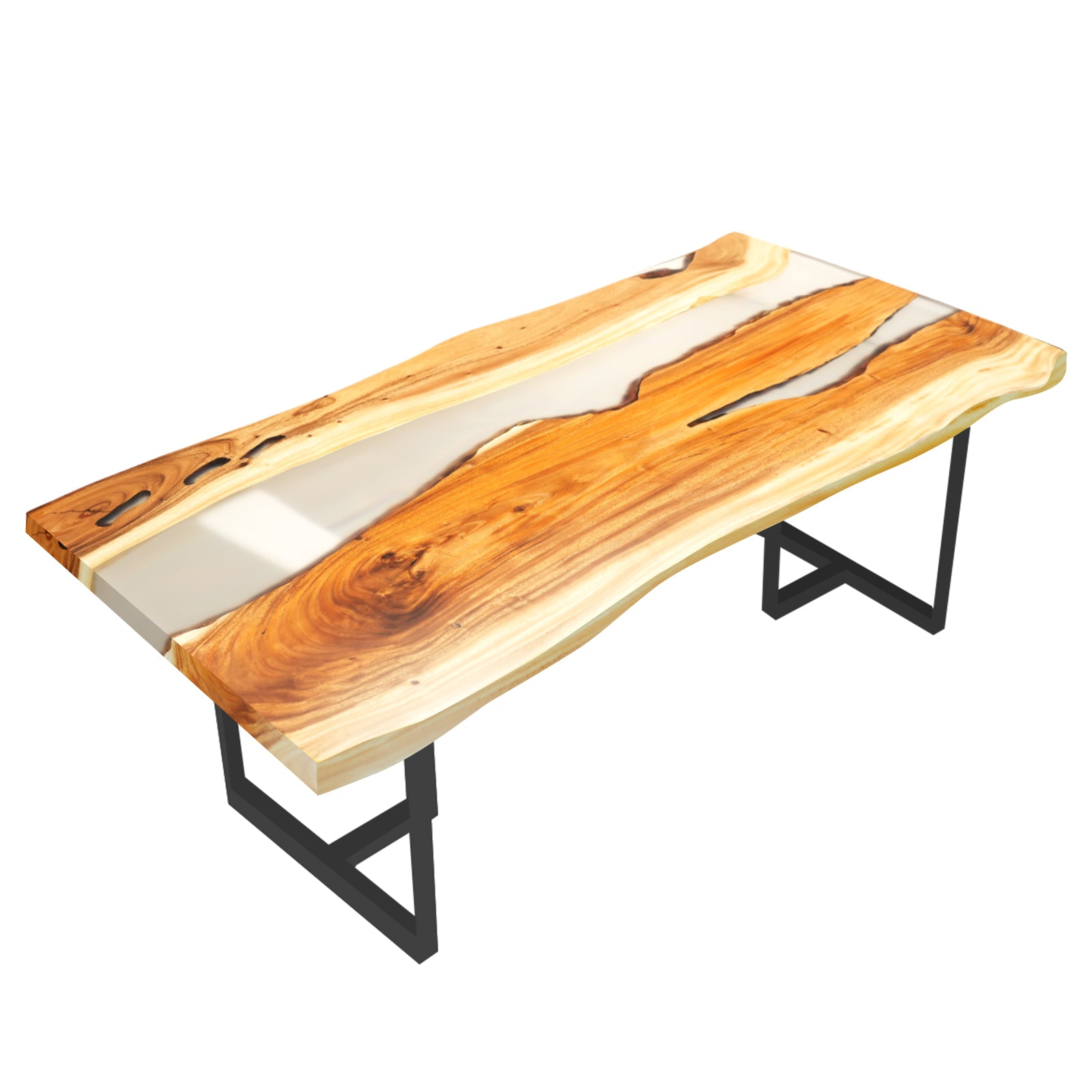 Myluxurytable Walnut White Epoxy Dining Table MLT-022