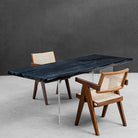 Myluxurytable Walnut Blue TransparentIce Crystal Resin Table MLTI-011
