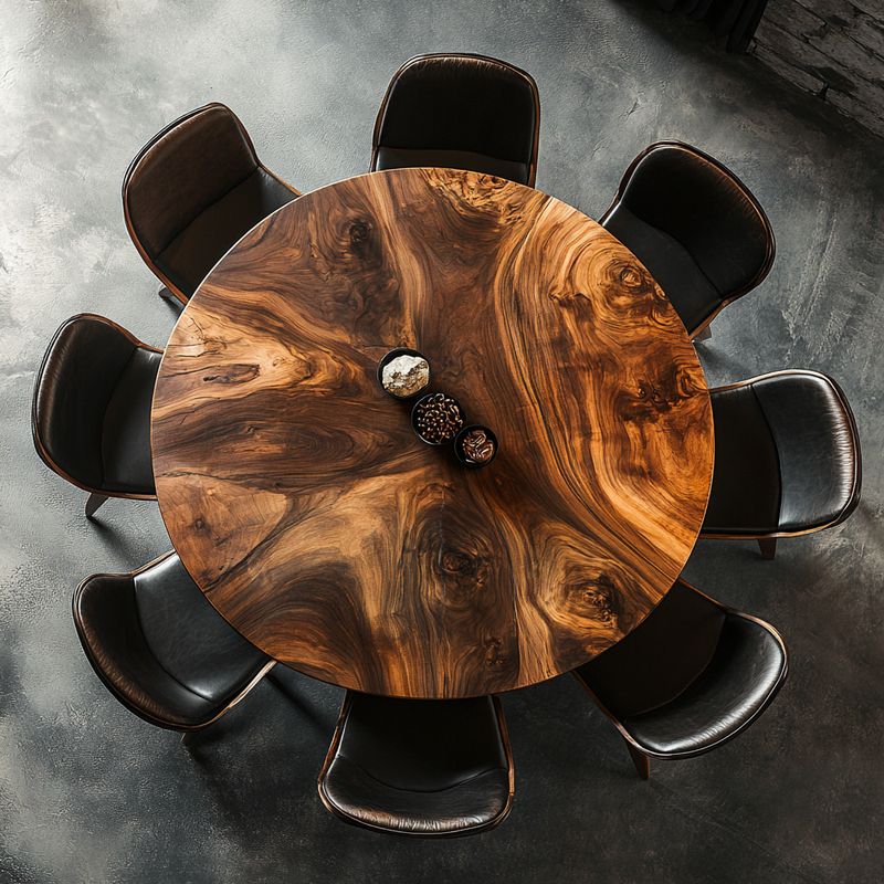 Black Walnut Round Coffee table-1