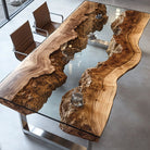 Clear Epoxy Walnut Wood Conference Table