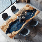 Cunninghamia Ocean Wave Epoxy Resin Dining Table-2