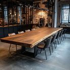 Custom Black Walnut Wood Slab Conference Table