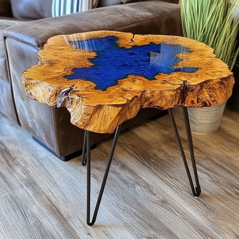 Custom Live Edge Resin Coffee Table-1