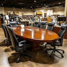 Customed Oval Solid Wood Conference Table-1