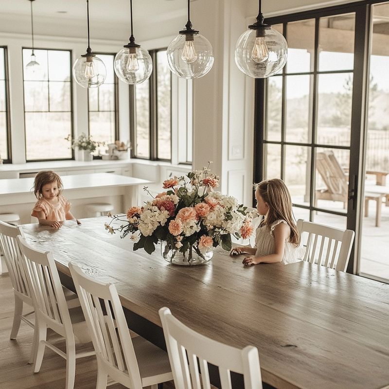 Elegance Meets Rustic with this sleek Farm table