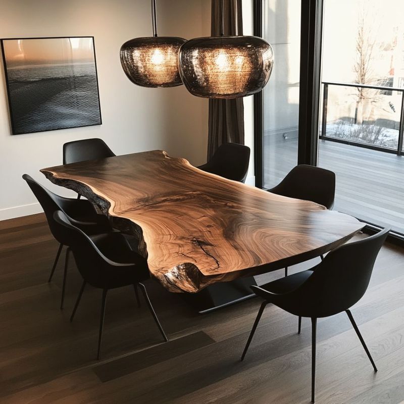 Handmade Black Walnut Wood Dining Table