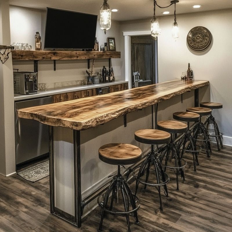 Handmade with Reclaimed Wood Bar Top