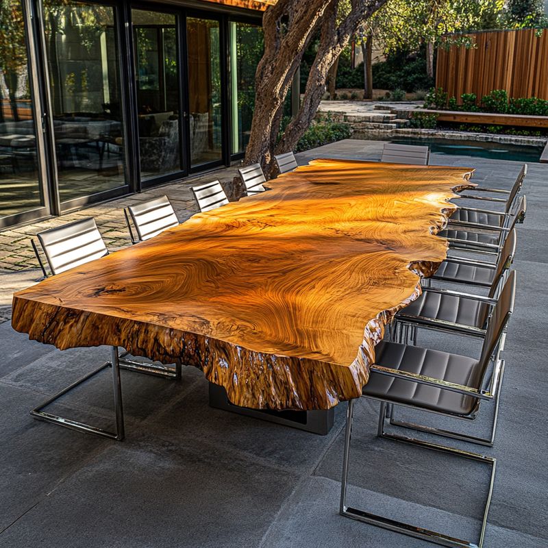 Live Edge Walnut Wooden Conference Table