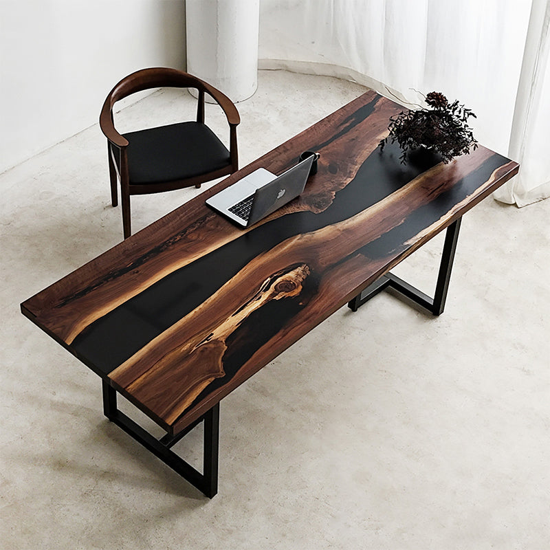 Myluxurytable Black Walnut Black Epoxy Conference Table MLT-036