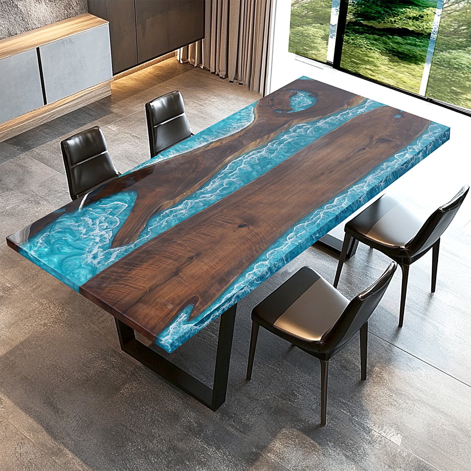 Myluxurytable-Black-Walnut-Blue-Epoxy-Ocean-Table-MLT-011-1