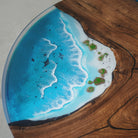 Myluxurytable Black Walnut Blue Islands Epoxy Coffee Table MLTR-009
