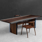 Myluxurytable Black Walnut Clear Ice Crystal Resin Table MLTI-014