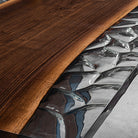 Myluxurytable Black Walnut Clear Ice Crystal Resin Table MLTI-014