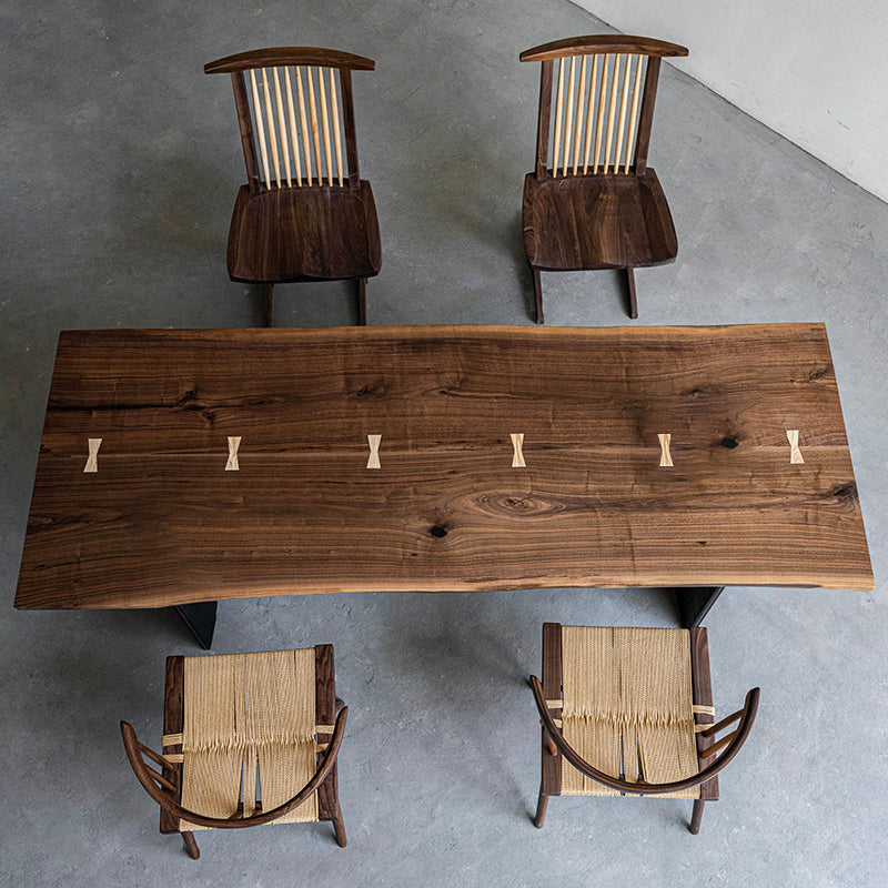 Myluxurytable Black Walnut Double Solid Wood Board Table MLTW-007