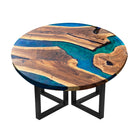 Myluxurytable Blue Epoxy Walnut Coffee Table MLTR-005