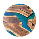 Myluxurytable Blue Epoxy Walnut Coffee Table MLTR-005