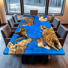 Myluxurytable Cunninghamia Blue Epoxy Dining Table MLT-040