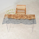 Myluxurytable Poplar Clear Ice Crystal Resin Table MLTI-015