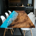 Myluxurytable Walnut Blue Ocean System Epoxy Table MLT-032