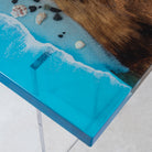 Myluxurytable Walnut Blue Ocean System Epoxy Table MLT-032