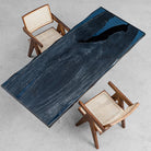 Myluxurytable Walnut Blue TransparentIce Crystal Resin Table MLTI-011