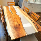 Myluxurytable Walnut White Epoxy Dining Table MLT-022