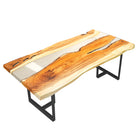 Myluxurytable Walnut White Epoxy Dining Table MLT-022