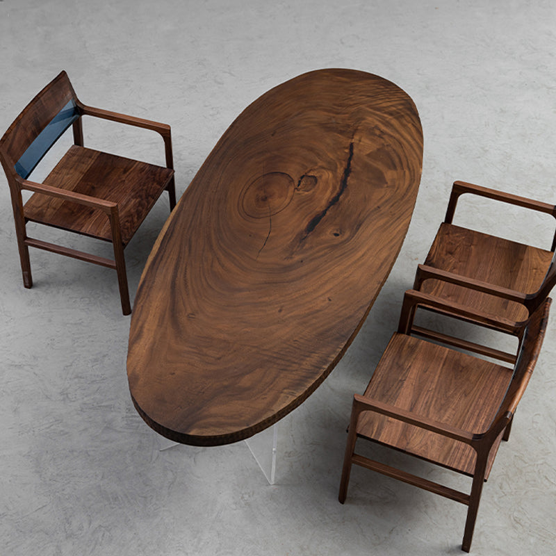 Myluxurytable Walnut Wood Elliptical Table MLTW-011