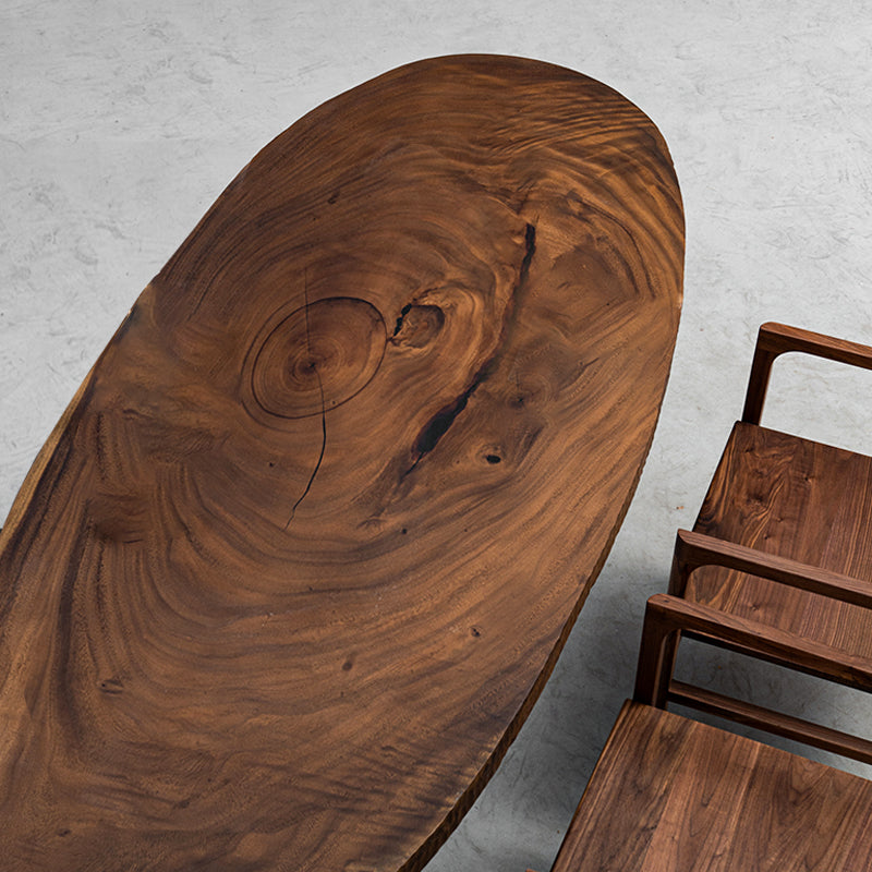 Myluxurytable Walnut Wood Elliptical Table MLTW-011