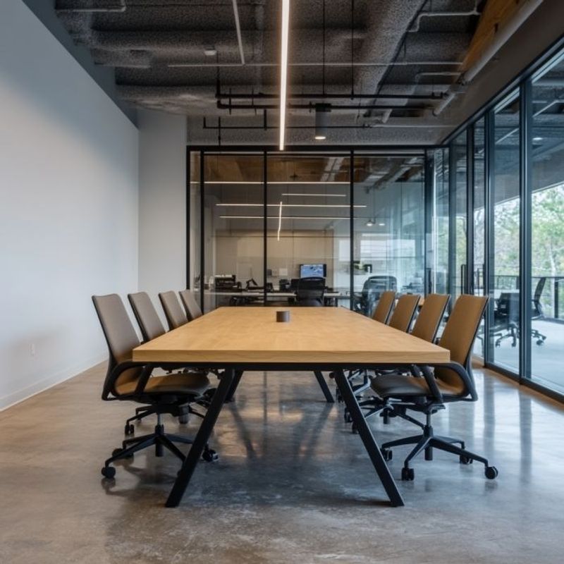 Rectangular Olive Wood Slab Conference Table-1