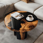 Walnut Resin Round Coffee Table